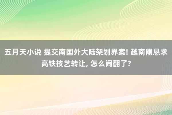 五月天小说 提交南国外大陆架划界案! 越南刚恳求高铁技艺转让， 怎么闹翻了?