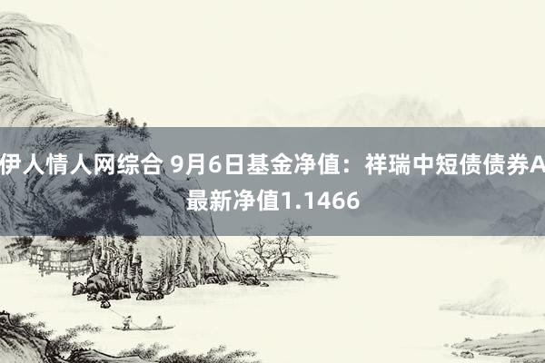 伊人情人网综合 9月6日基金净值：祥瑞中短债债券A最新净值1.1466