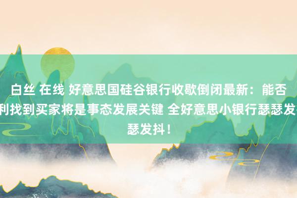 白丝 在线 好意思国硅谷银行收歇倒闭最新：能否顺利找到买家将是事态发展关键 全好意思小银行瑟瑟发抖！