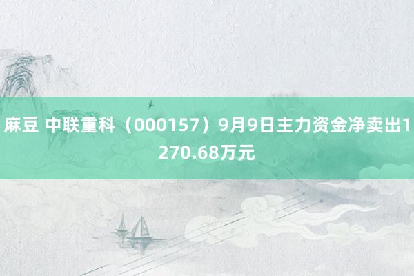 麻豆 中联重科（000157）9月9日主力资金净卖出1270.68万元