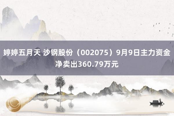 婷婷五月天 沙钢股份（002075）9月9日主力资金净卖出360.79万元