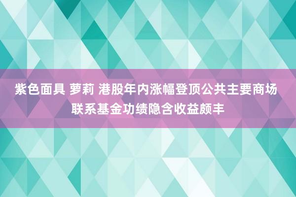 紫色面具 萝莉 港股年内涨幅登顶公共主要商场 联系基金功绩隐含收益颇丰