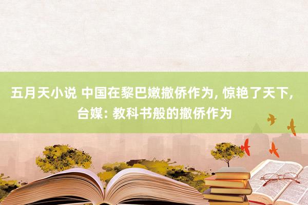 五月天小说 中国在黎巴嫩撤侨作为， 惊艳了天下， 台媒: 教科书般的撤侨作为