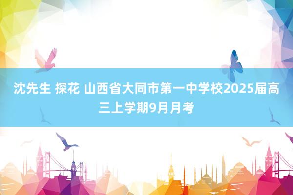 沈先生 探花 山西省大同市第一中学校2025届高三上学期9月月考