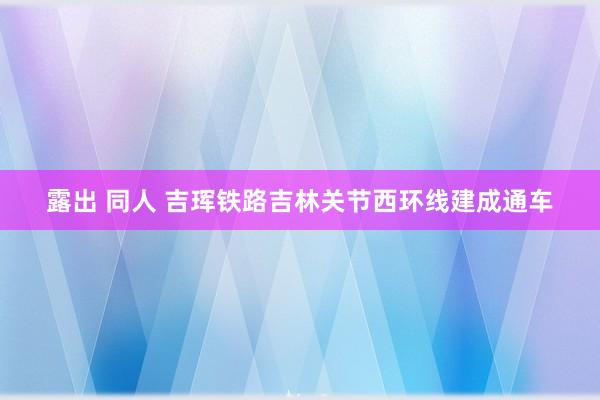 露出 同人 吉珲铁路吉林关节西环线建成通车