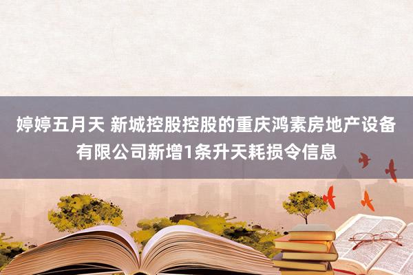 婷婷五月天 新城控股控股的重庆鸿素房地产设备有限公司新增1条升天耗损令信息