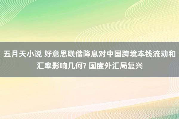 五月天小说 好意思联储降息对中国跨境本钱流动和汇率影响几何? 国度外汇局复兴