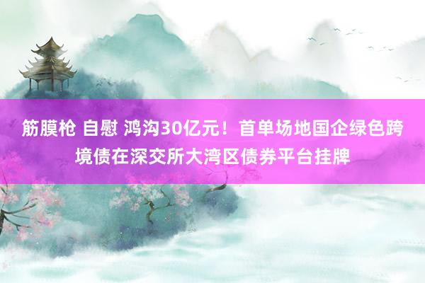 筋膜枪 自慰 鸿沟30亿元！首单场地国企绿色跨境债在深交所大湾区债券平台挂牌