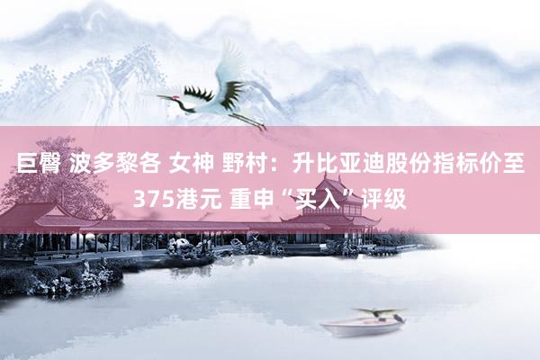 巨臀 波多黎各 女神 野村：升比亚迪股份指标价至375港元 重申“买入”评级