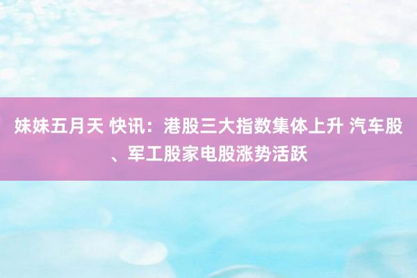 妹妹五月天 快讯：港股三大指数集体上升 汽车股、军工股家电股涨势活跃