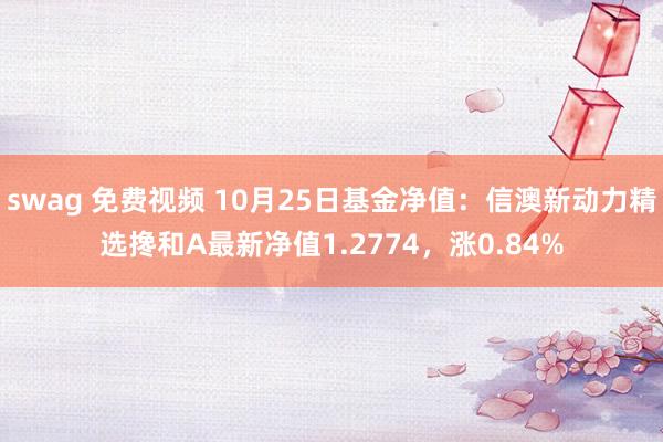 swag 免费视频 10月25日基金净值：信澳新动力精选搀和A最新净值1.2774，涨0.84%