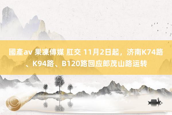 國產av 果凍傳媒 肛交 11月2日起，济南K74路、K94路、B120路回应郎茂山路运转