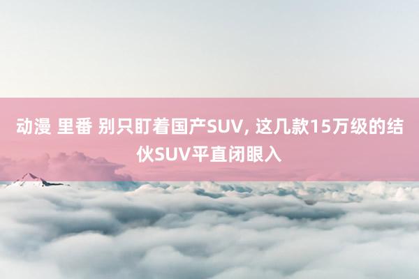 动漫 里番 别只盯着国产SUV， 这几款15万级的结伙SUV平直闭眼入