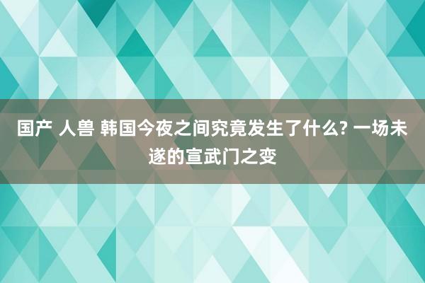 国产 人兽 韩国今夜之间究竟发生了什么? 一场未遂的宣武门之变