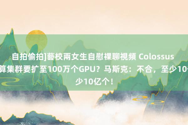 自拍偷拍]藝校兩女生自慰裸聊視頻 Colossus AI超算集群要扩至100万个GPU？马斯克：不合，至少10亿个！