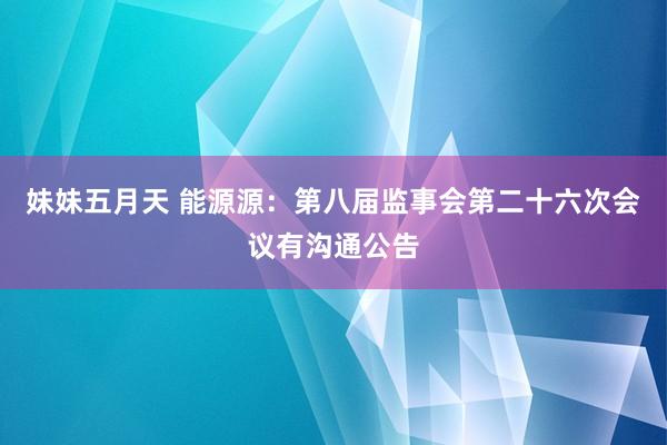 妹妹五月天 能源源：第八届监事会第二十六次会议有沟通公告