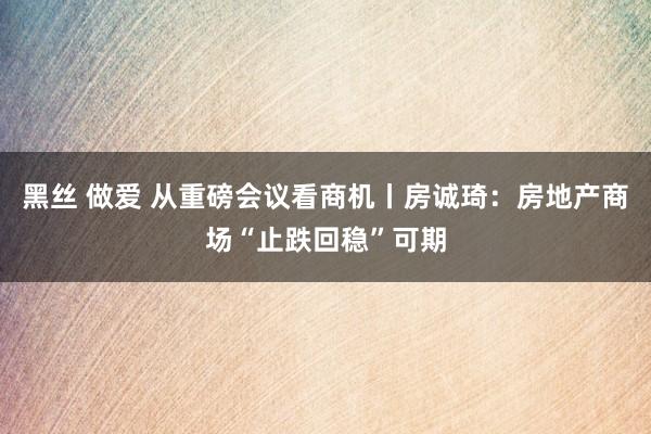 黑丝 做爱 从重磅会议看商机丨房诚琦：房地产商场“止跌回稳”可期