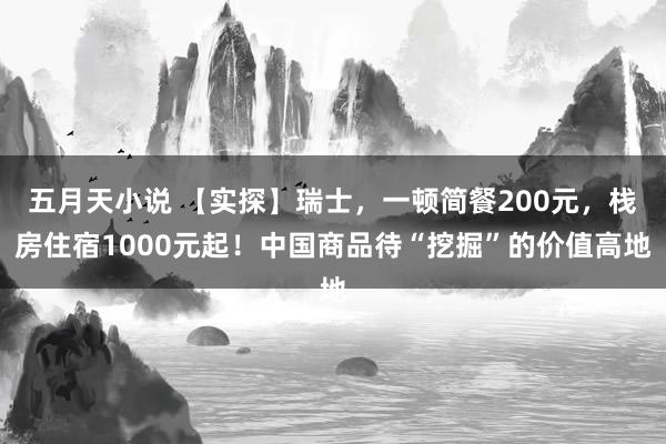 五月天小说 【实探】瑞士，一顿简餐200元，栈房住宿1000元起！中国商品待“挖掘”的价值高地