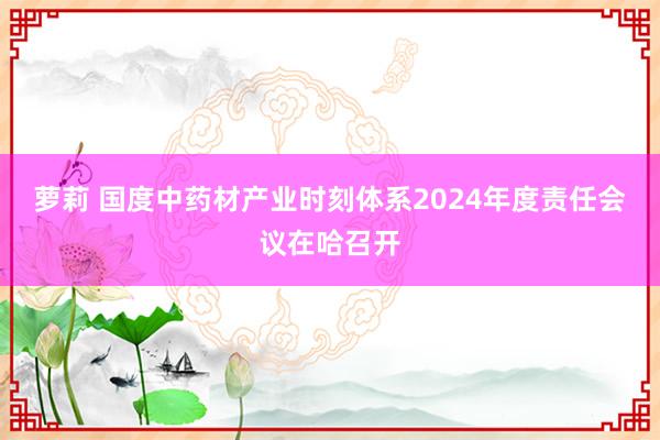 萝莉 国度中药材产业时刻体系2024年度责任会议在哈召开