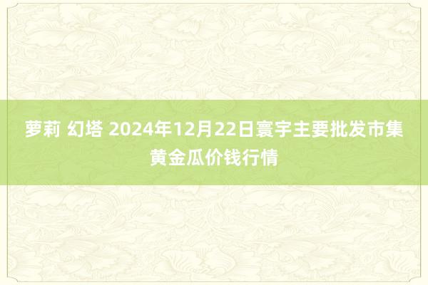 萝莉 幻塔 2024年12月22日寰宇主要批发市集黄金瓜价钱行情