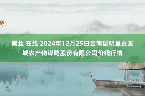 黑丝 在线 2024年12月25日云南昆明呈贡龙城农产物谋略股份有限公司价钱行情