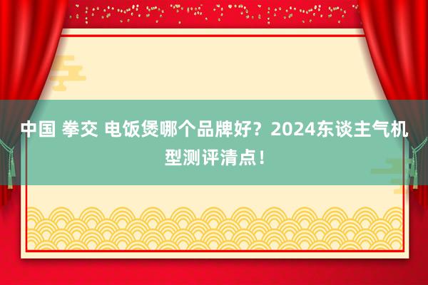 中国 拳交 电饭煲哪个品牌好？2024东谈主气机型测评清点！