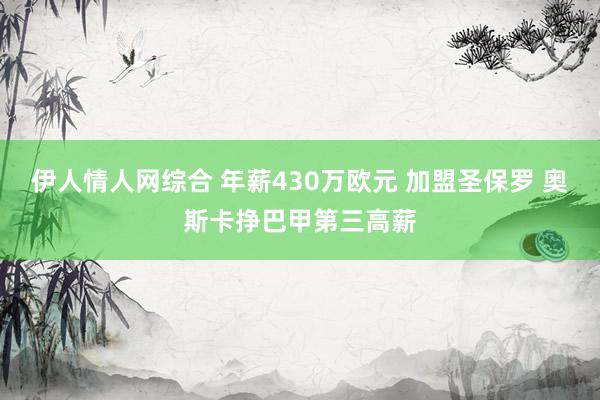 伊人情人网综合 年薪430万欧元 加盟圣保罗 奥斯卡挣巴甲第三高薪