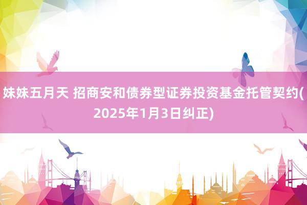 妹妹五月天 招商安和债券型证券投资基金托管契约(2025年1月3日纠正)