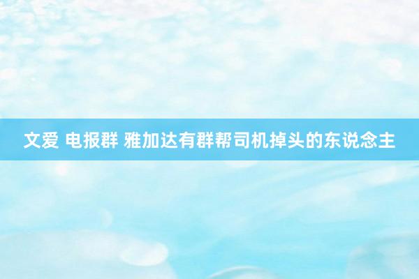 文爱 电报群 雅加达有群帮司机掉头的东说念主