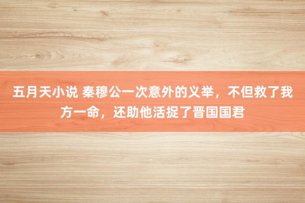 五月天小说 秦穆公一次意外的义举，不但救了我方一命，还助他活捉了晋国国君