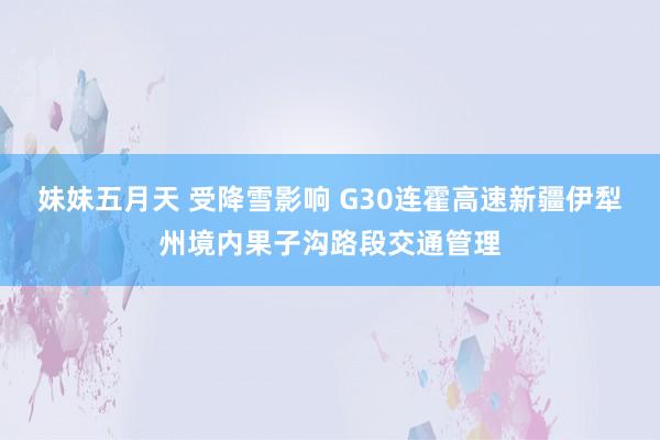 妹妹五月天 受降雪影响 G30连霍高速新疆伊犁州境内果子沟路段交通管理