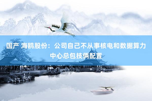 国产 海鸥股份：公司自己不从事核电和数据算力中心总包技俩配置